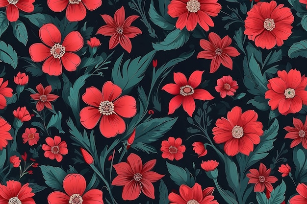 Foto fondo floral de flores rojas