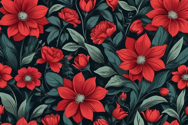 Foto fondo floral de flores rojas