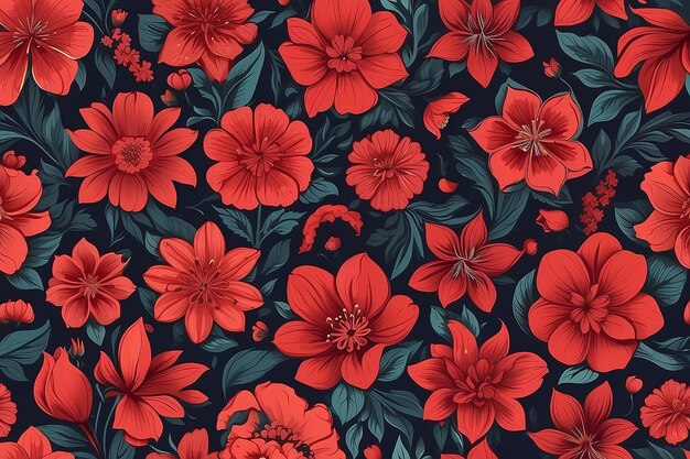 Foto fondo floral de flores rojas