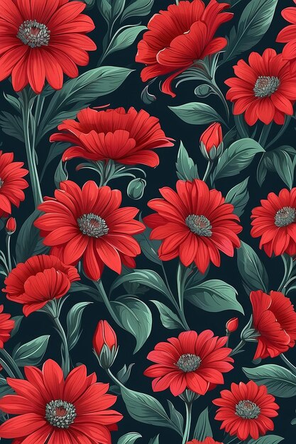 Foto fondo floral de flores rojas