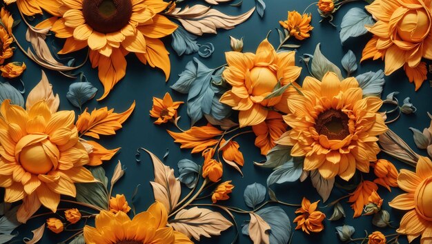 Foto fondo floral con girasol