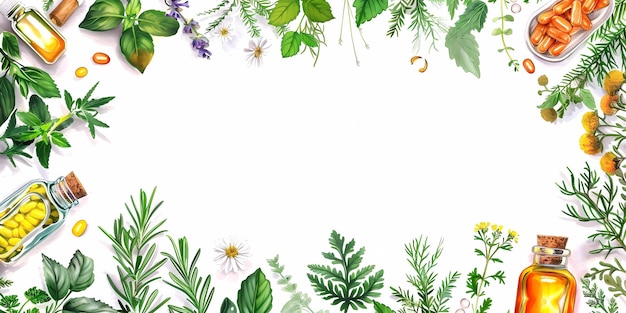 un fondo floral con hojas verdes y flores