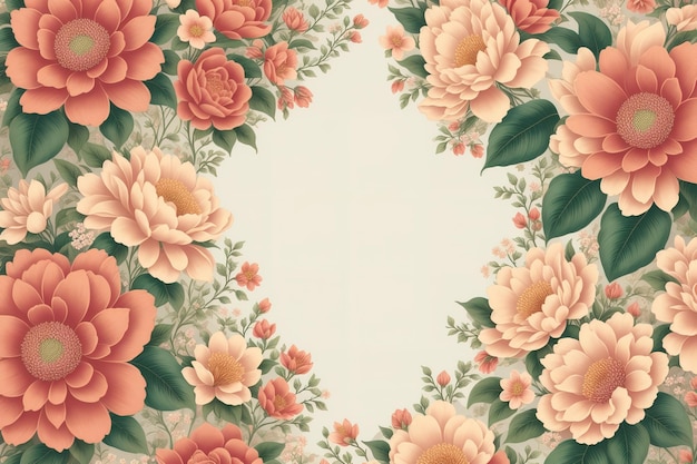 Un fondo floral con un marco de flores.