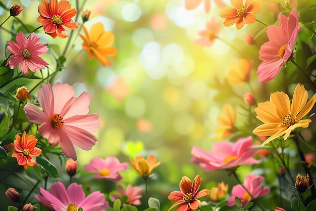 Foto fondo floral de primavera creado con ia generativa