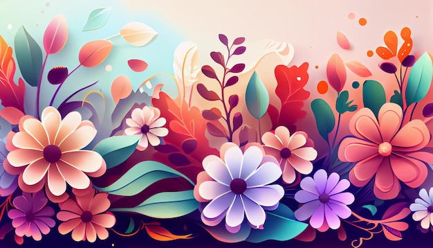 Fondo floral de primavera degradado vectorial