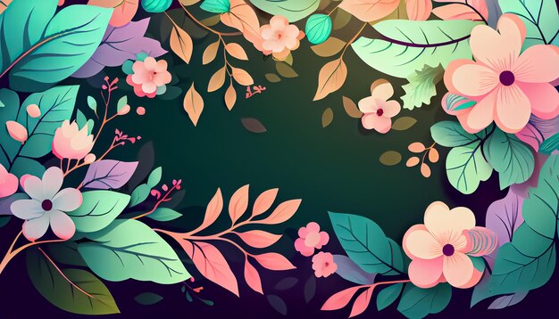 Fondo floral de primavera degradado vectorial