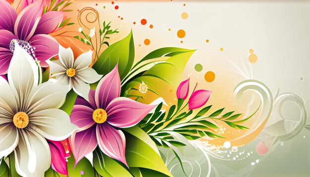 Fondo floral de primavera degradado vectorial