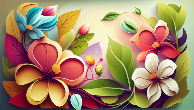 Fondo floral de primavera degradado vectorial