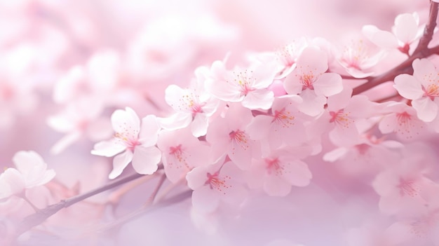Fondo floral rosa delicadas flores de cerezo