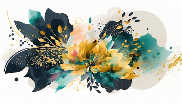 Fondo de flores de acuarela de lujo abstracto Ilustración creativa Ai Generar