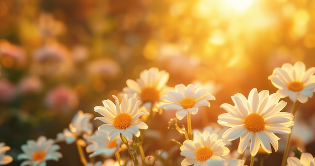 Fondo de flores al aire libre con espacio de texto