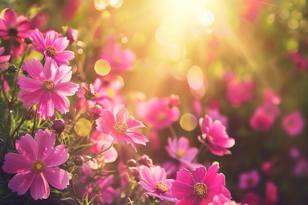 Fondo de flores al aire libre con espacio de texto