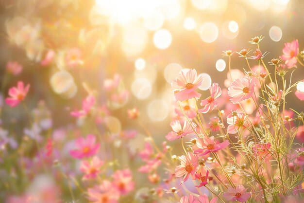 Fondo de flores al aire libre con espacio de texto