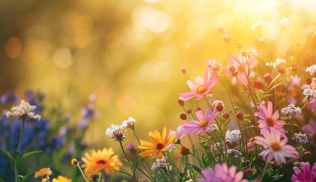 Fondo de flores al aire libre con espacio de texto