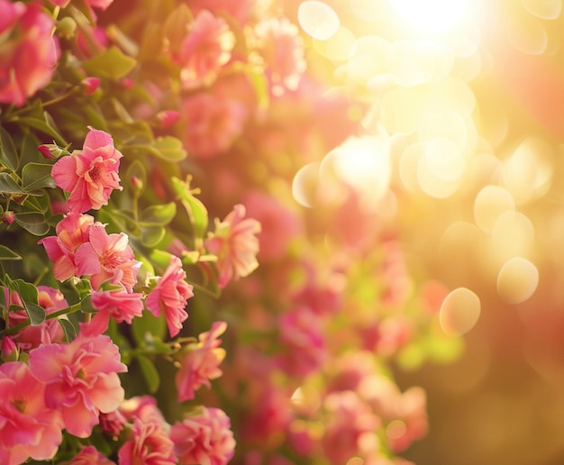 Fondo de flores al aire libre con espacio de texto