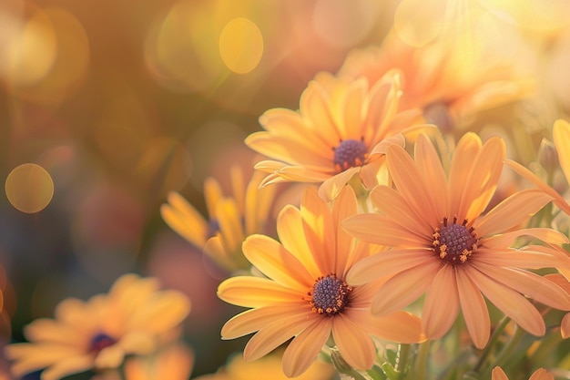 Fondo de flores al aire libre con espacio de texto