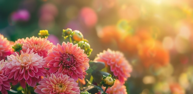 Fondo de flores al aire libre con espacio de texto