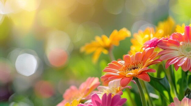 Fondo de flores al aire libre con espacio de texto