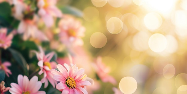 Fondo de flores al aire libre con espacio de texto