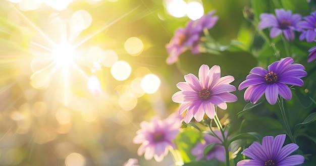 Fondo de flores al aire libre con espacio de texto