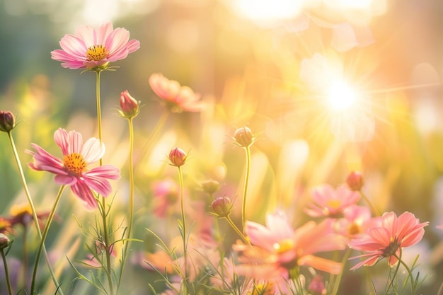 Fondo de flores al aire libre con espacio de texto