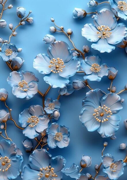 Fondo de flores azules