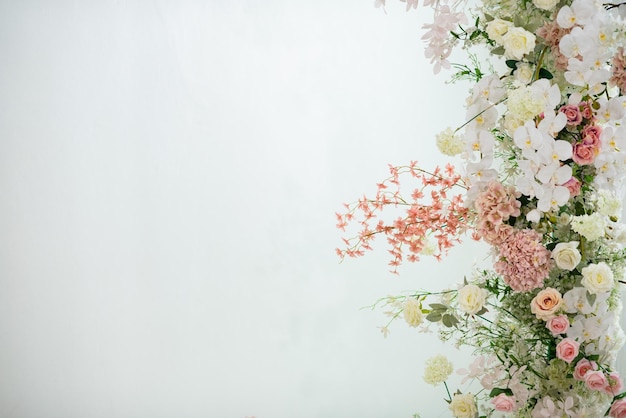 fondo de flores de boda fondo colorido ramo de flores de rosas frescas