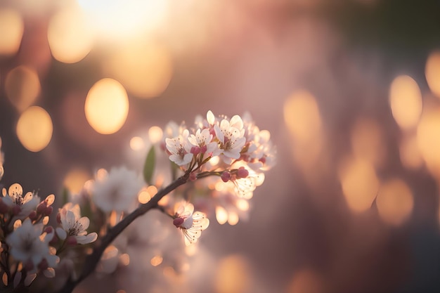 Fondo de flores de cerezo en bokeh