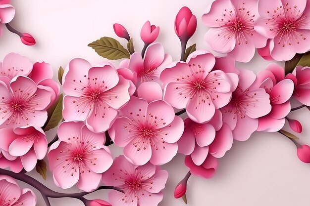 Fondo de flores de cerezo en estilo realista