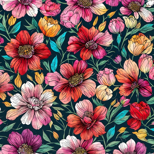 Fondo de flores de colores