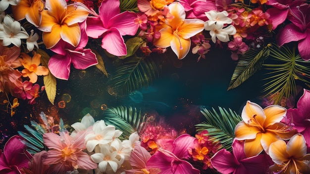 Foto fondo de flores con diseño floral