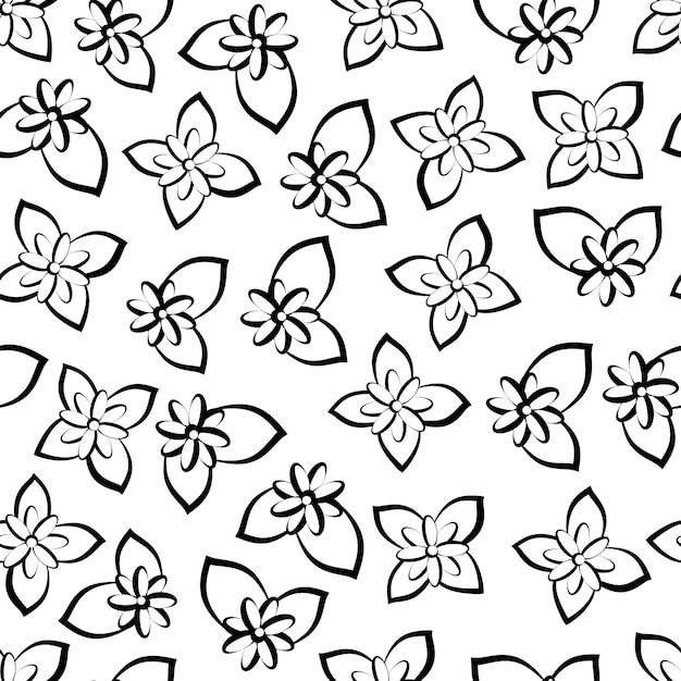 Fondo de flores de doodle lineal