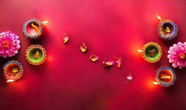 Fondo de flores para el festival de Diwali o Pongal