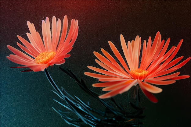 fondo de flores de hadas hermosas bioluminiscentes AI generativo