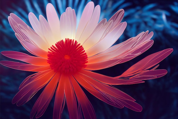 fondo de flores de hadas hermosas bioluminiscentes AI generativo