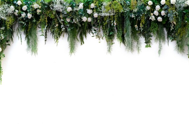 Fondo de flores hermosas para la escena de la boda y el evento