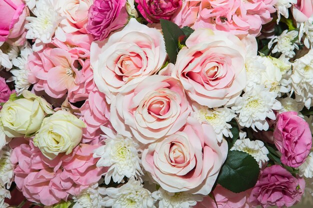 Fondo de flores hermosas para la escena de la boda