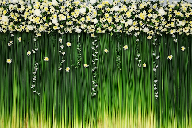 Fondo de flores hermosas para la escena de la boda