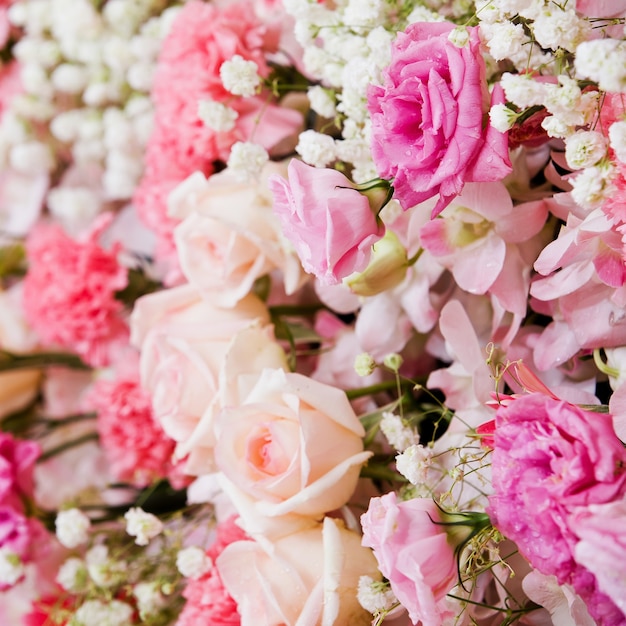 Fondo de flores hermosas para la escena de la boda