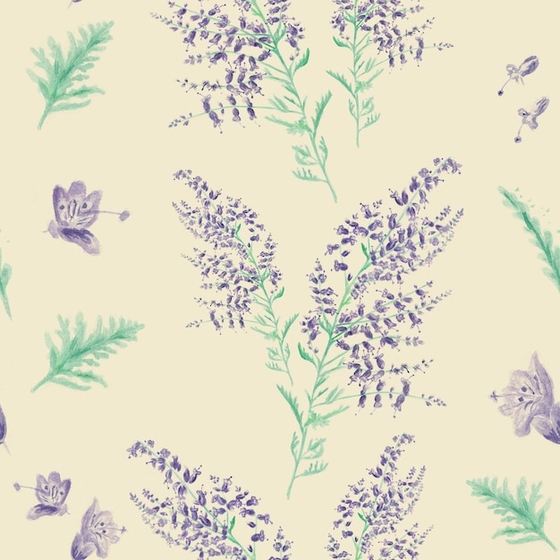 Fondo con flores y hojas de lavanda para el diseño