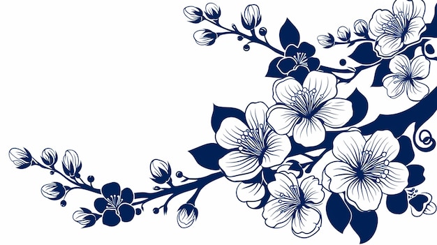 Fondo de flores modernas y dibujadas a mano