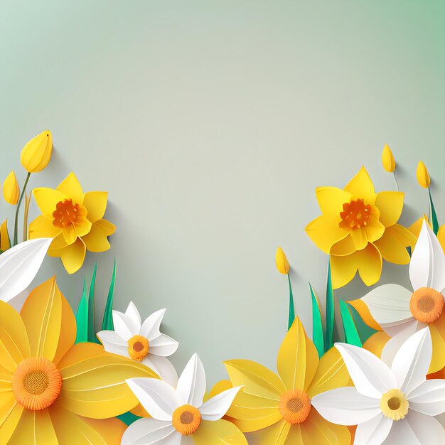 Fondo de flores de narciso con espacio de copia