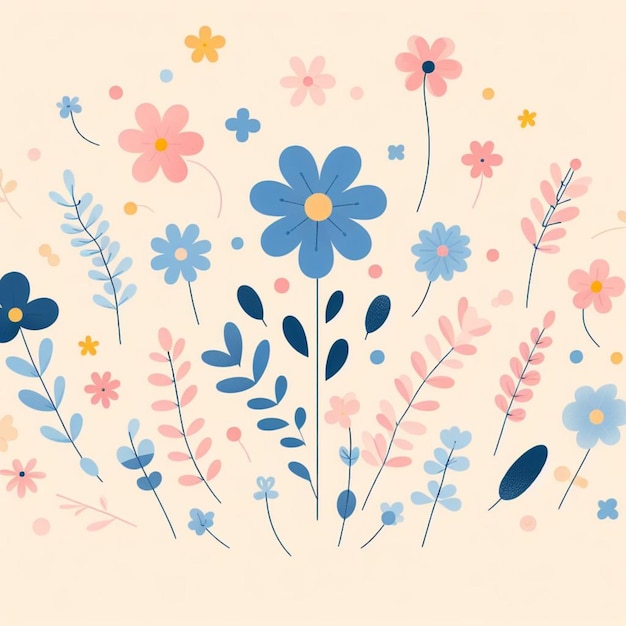 Fondo de flores papel tapiz de escritorio vector lindo