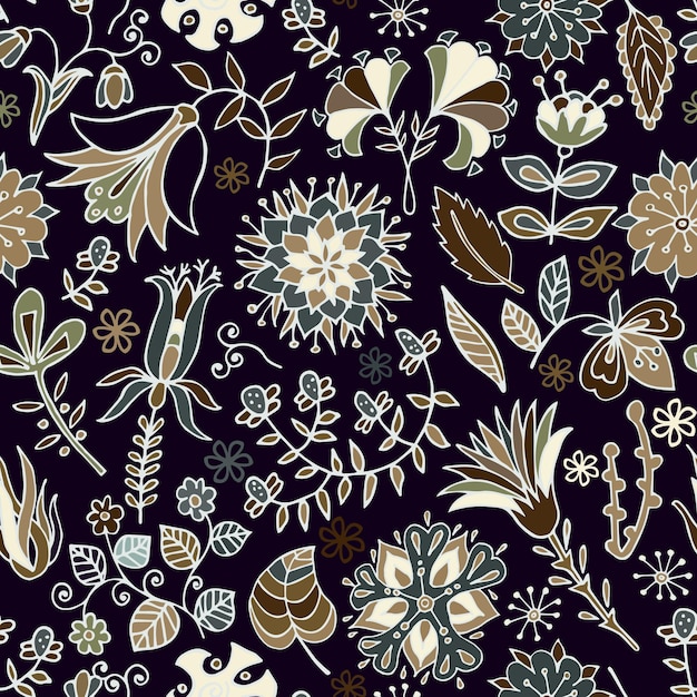 Fondo de flores de patrones sin fisuras vintage en estilo provenzal