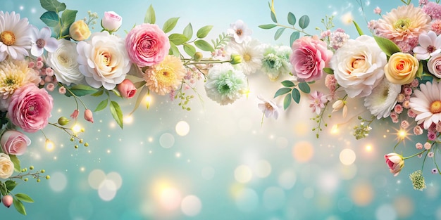 Fondo de flores de primavera para invitaciones de saludo