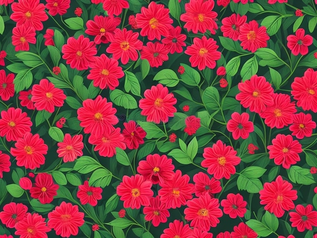 Fondo de flores rojas con estilo suave