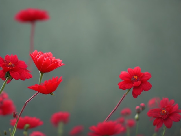 Fondo de flores rojas con estilo suave