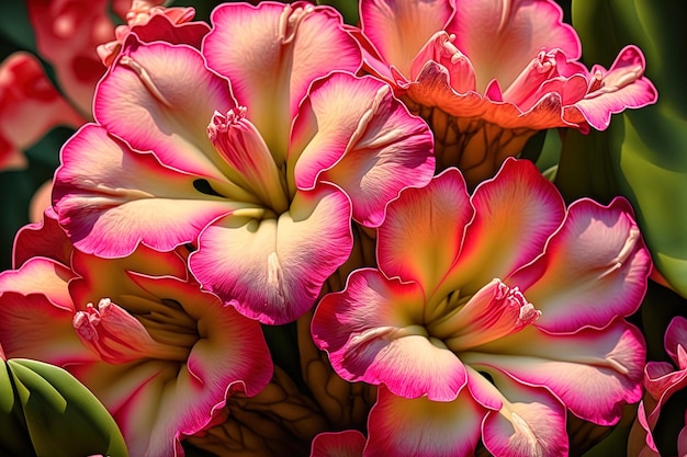 Fondo de flores rosadas macro adenium obesum