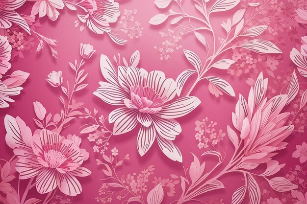 Foto fondo de flores rosadas con un patrón floral