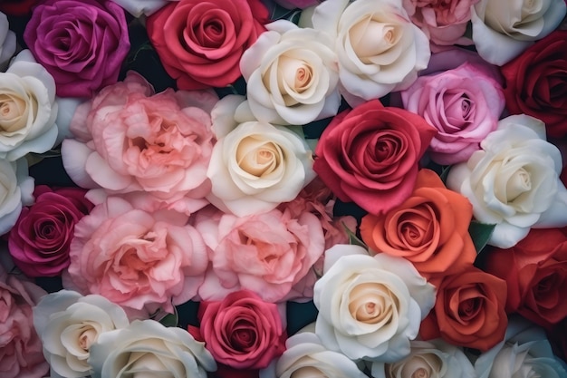 Fondo de flores con rosas